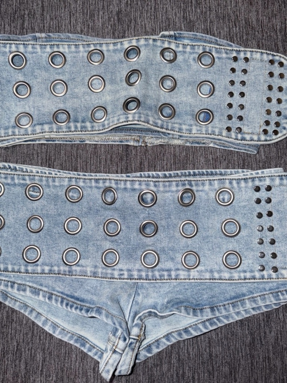 Fashion Nova The Baddie Fit Denim Micro Short Set - Picture 2 of 3